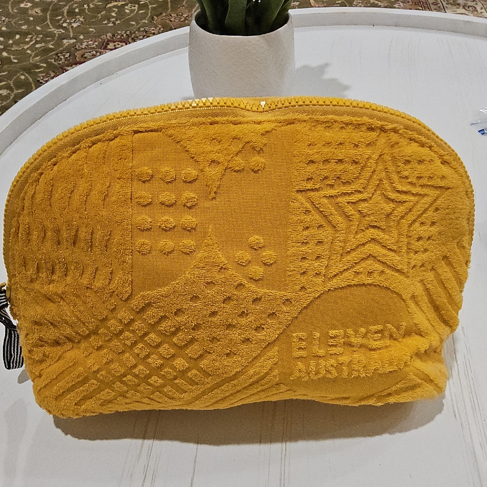 Eleven Australia Yellow Textured Terry Cosmetic Bag